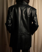 "Salvatore Ferragamo" Straight silhouette leather tailored jacket