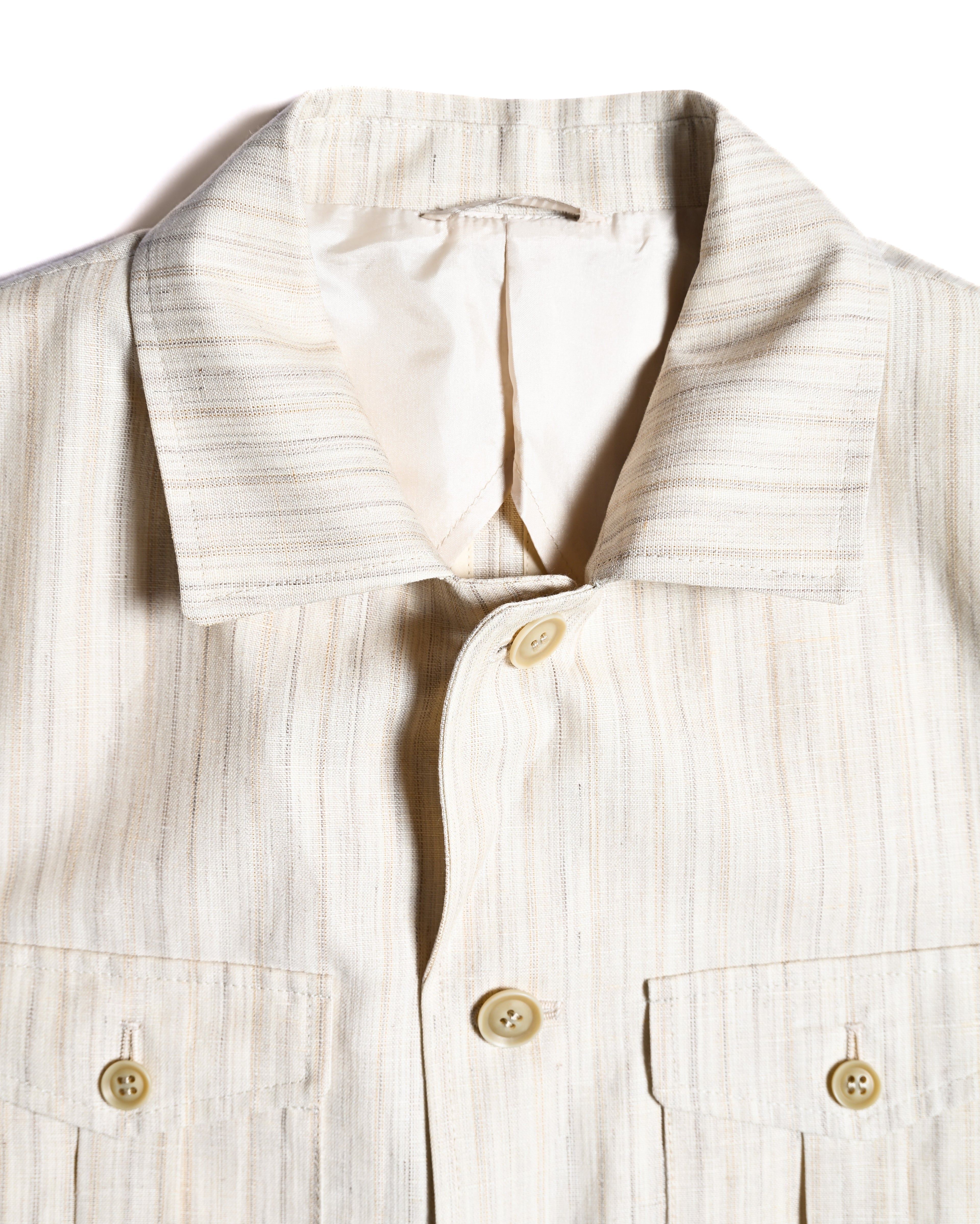 Dolcis/ Linen Blended Oversized Safari Jacket White