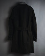 "DOLCE & GABBANA" 00’s resin coated patch detail belted coat