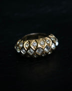 “Dior” mesh designed gold ring with crystal
