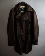 "BURBERRY" Subdued tone military detail mid-length trench coat