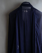 "HERMES" Bowtie detail balloon sleeve sheer pullover