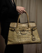 "MIU MIU" Belt strap design embossed leather hand bag