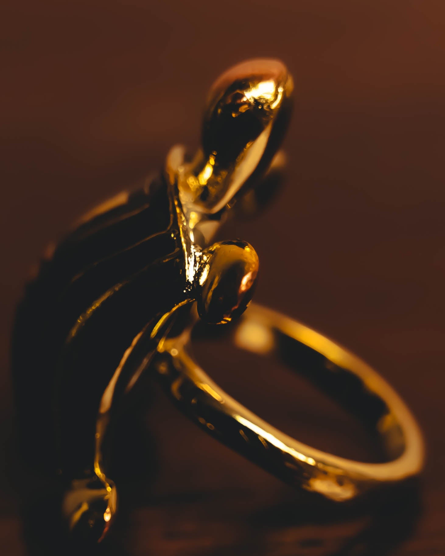 "CELINE" 80's-90's Sculptural turtle motif ring
