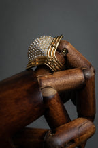 "GUCCI" Interlocking G rhinestone design dome-shaped ring