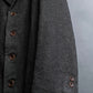 "ARMANI COLLEZIONI" Shoulder width structured oversized herringbone chester coat