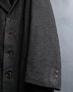 "ARMANI COLLEZIONI" Shoulder width structured oversized herringbone chester coat