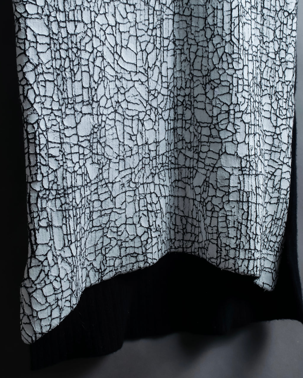 "BALENCIAGA" cracked wool sleeveless dress