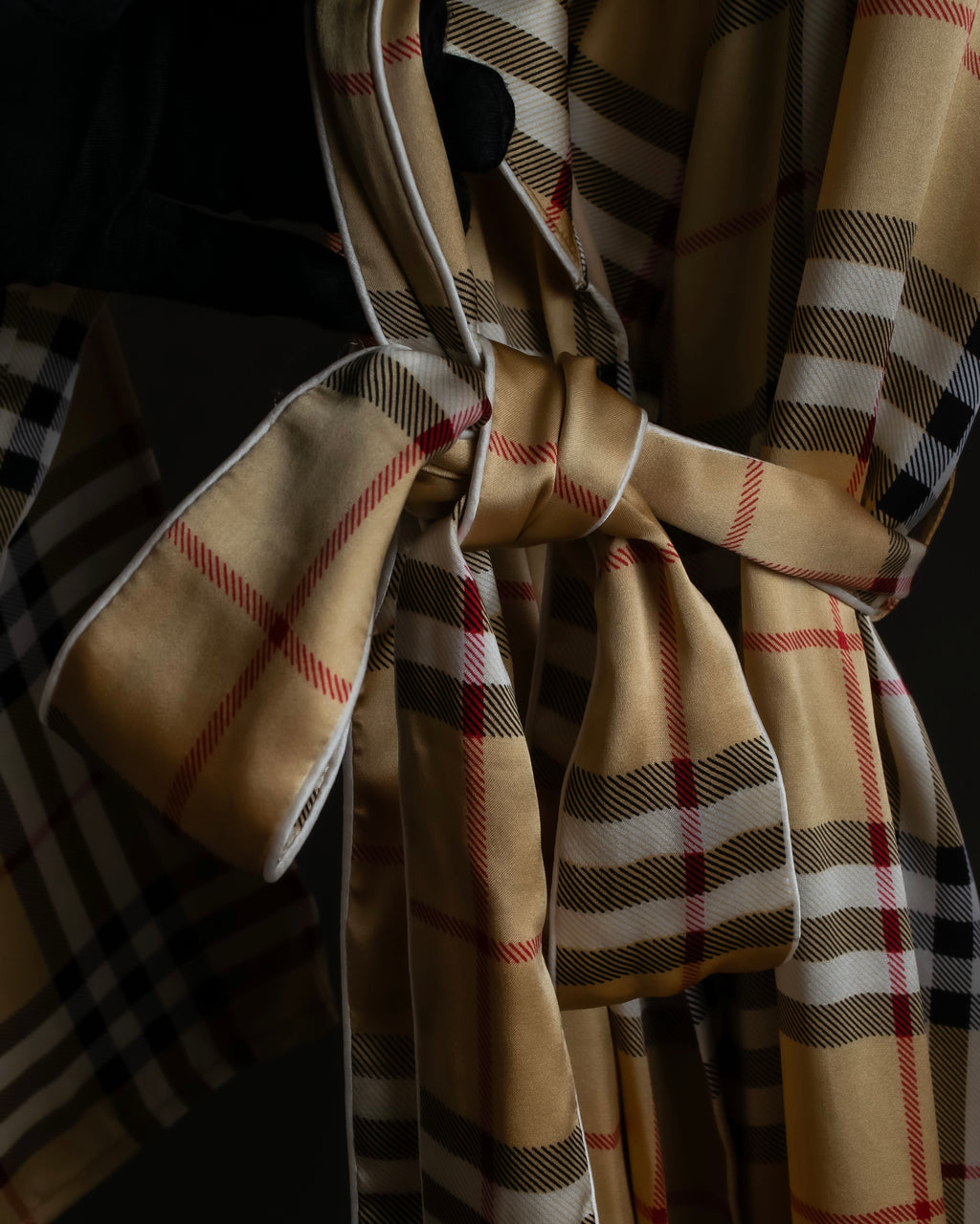 "BURBERRYS" Nova check maxi length silk gown coat