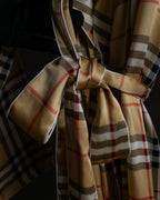 "BURBERRYS" Nova check maxi length silk gown coat