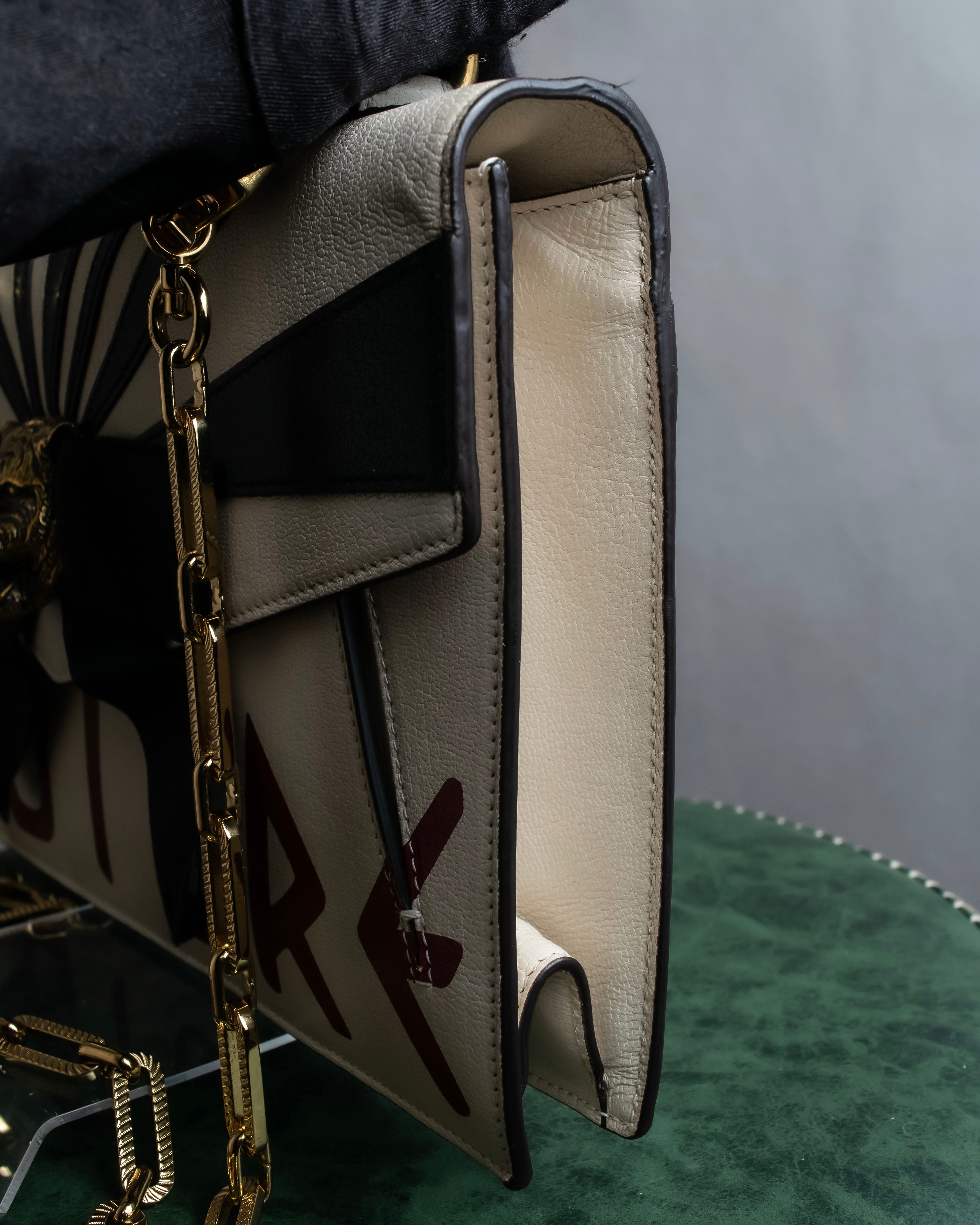 "GUCCI" 18SS Tiger head motif chain shoulder 2way bag