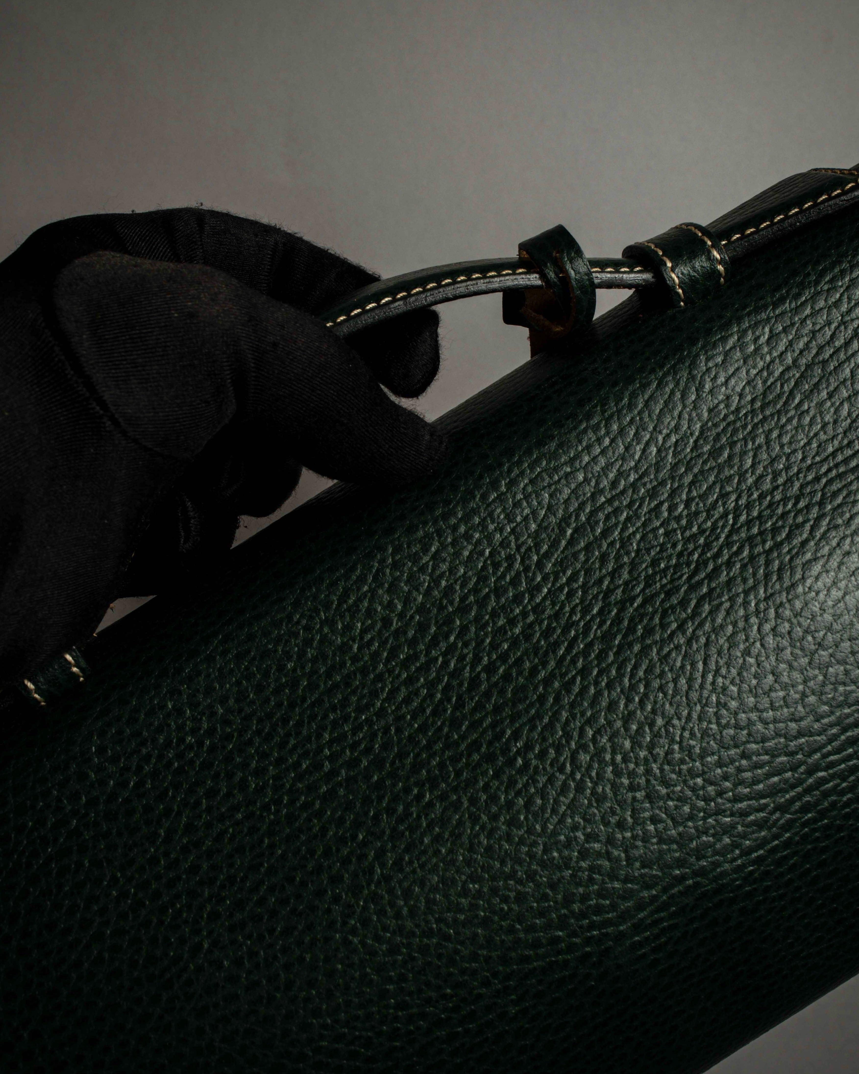 "E. MARINELLA Sottobraccio" Slide closure design 2way leather bag