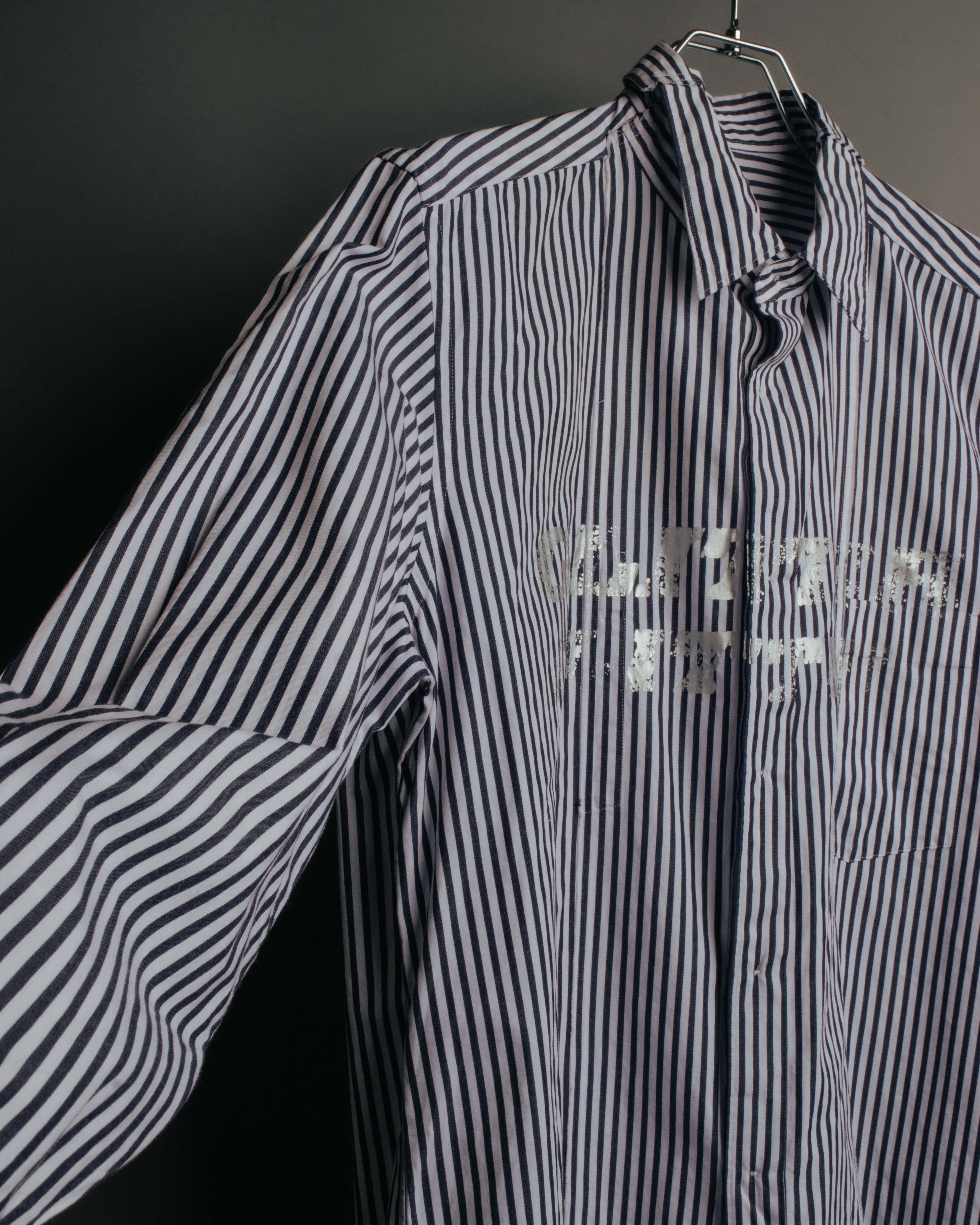 "COMME des GARCONS HOMME" 00's Graphic striped long sleeve shirt