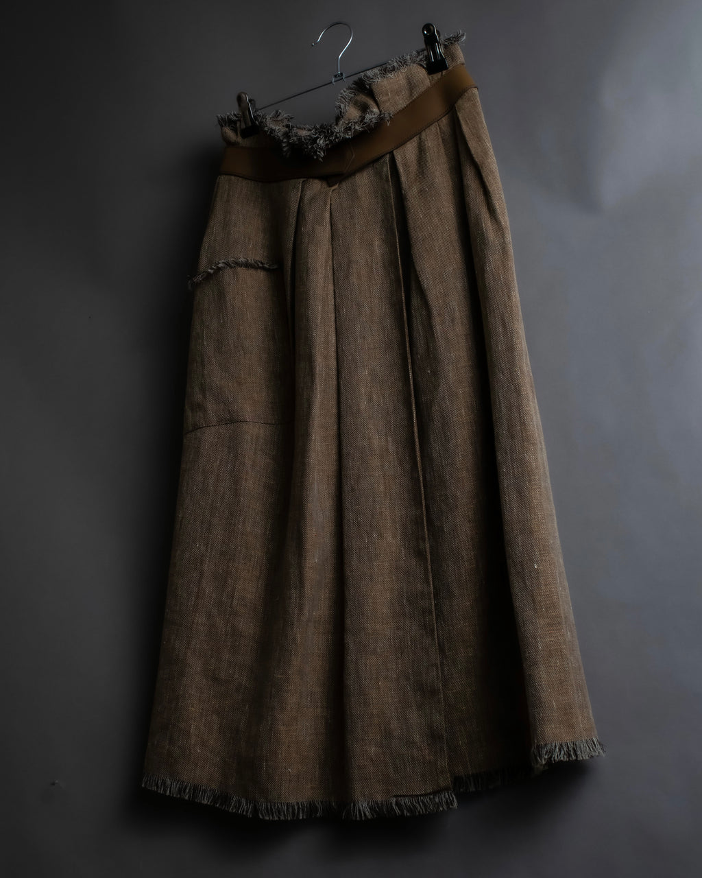 "HERMES" Gaultier period fringe design wrap skirt