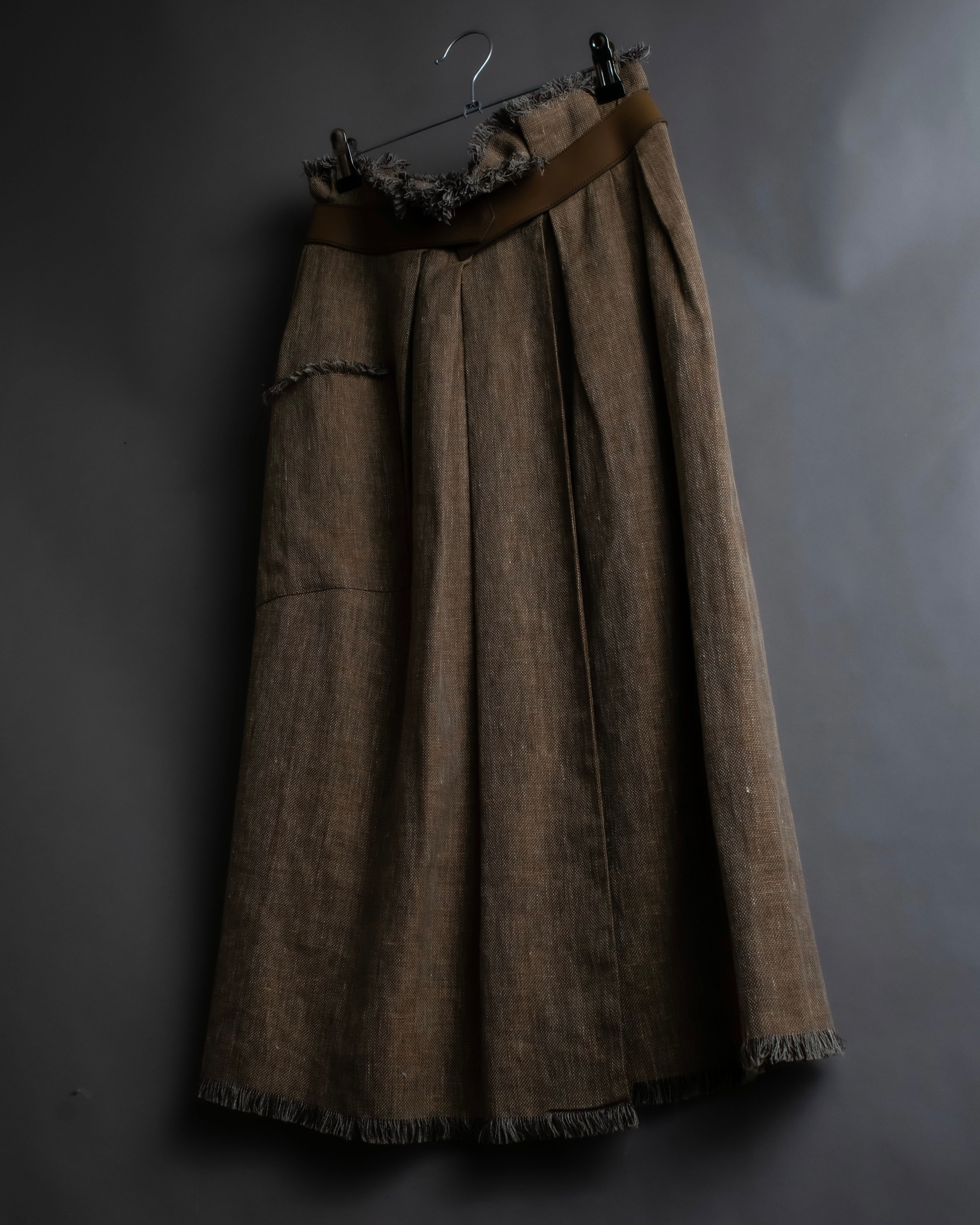 "HERMES" Gaultier period fringe design wrap skirt