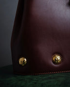 "Salvatore Ferragamo" Coin motif metal design leather hand bag