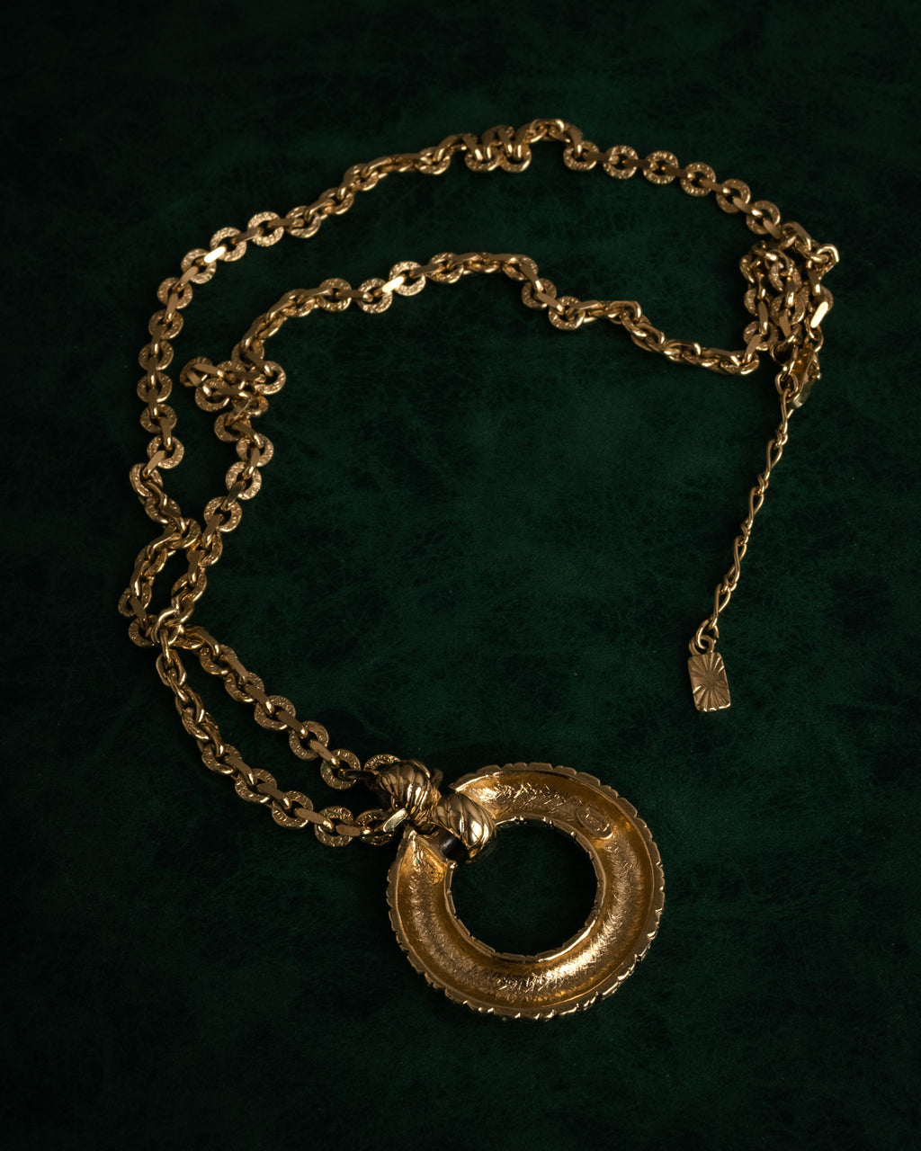 “Yves Saint Laurent” 1980’s-90’s Sculptural circle long necklace