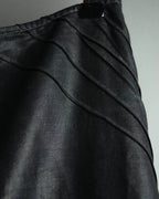 "JUNYA WATANABE COMME des GARÇONS" 00's Glossy raw hem flared long skirt