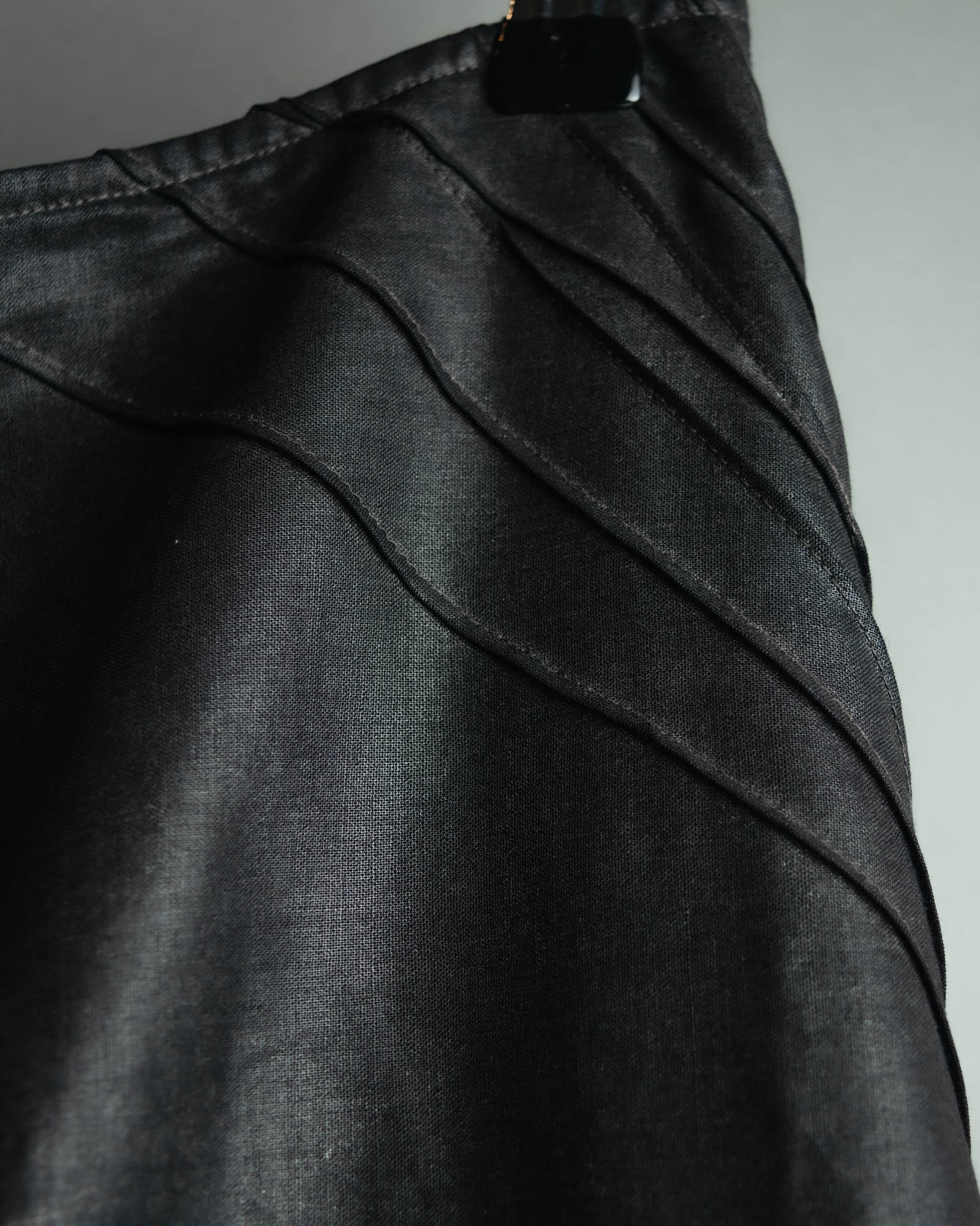 "JUNYA WATANABE COMME des GARÇONS" 00's Glossy raw hem flared long skirt