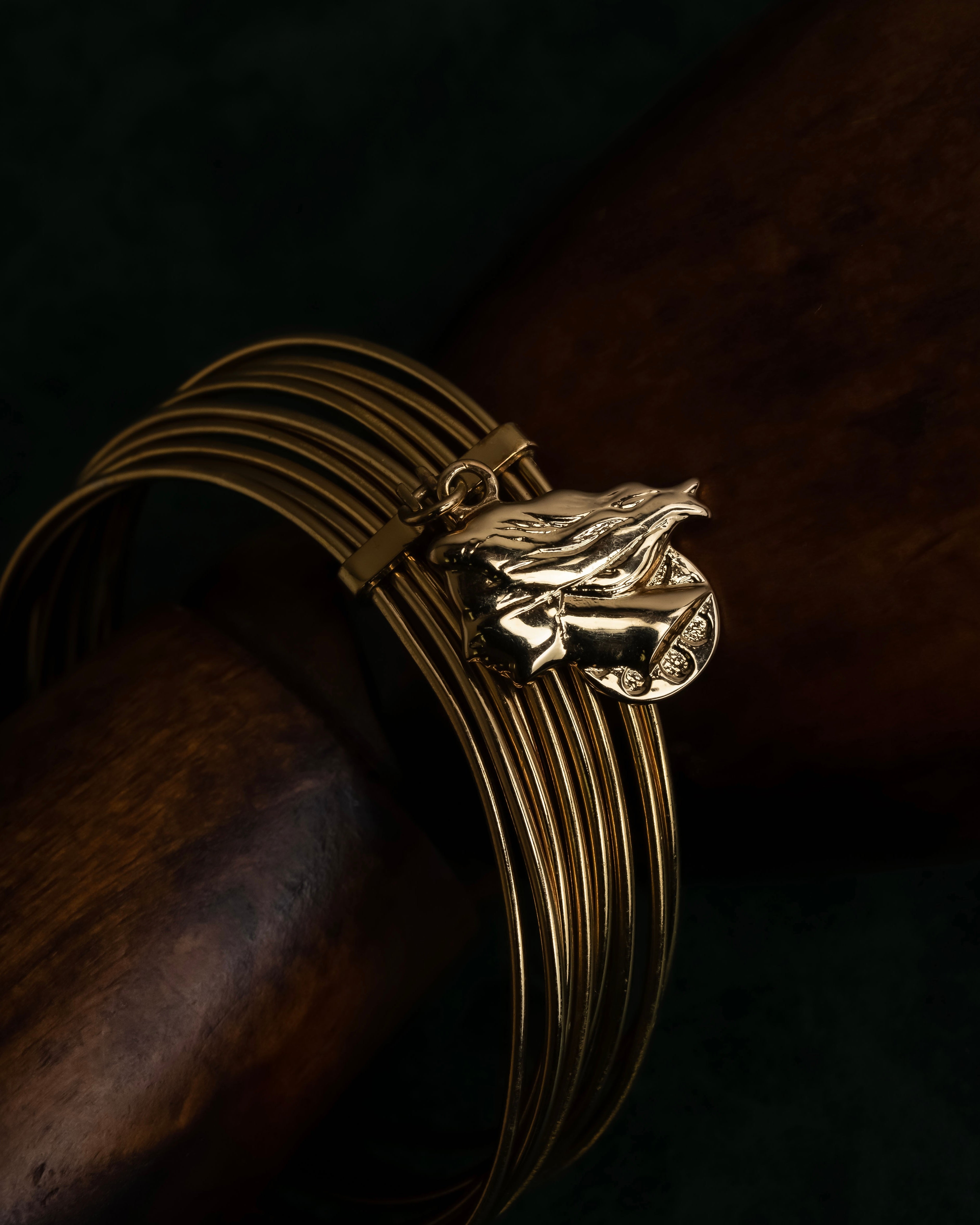 "Dolce & Gabbana" Ultra-thin wire layered gold metal bangle