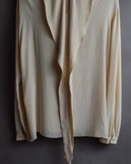 "GUCCI" Michele period frill lace silk bowtie shirt