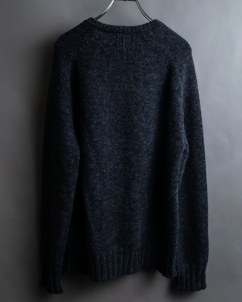 "Saint Laurent" Long-haired wool charcoal tone knit pullover