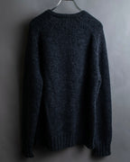 "Saint Laurent" Long-haired wool charcoal tone knit pullover