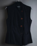 "GIORGIO ARMANI" Early 90s rayon linen asymmetric gilet