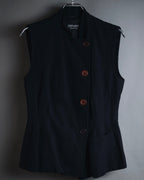 "GIORGIO ARMANI" Early 90s rayon linen asymmetric gilet