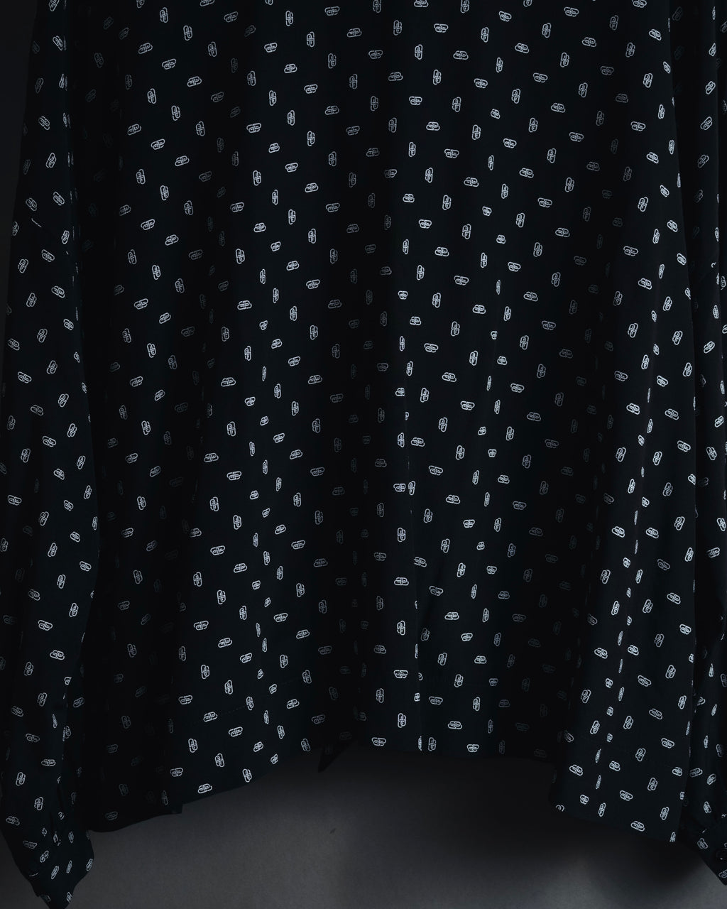 "BALENCIAGA" All-over Logo Bow-Tie Blouse
