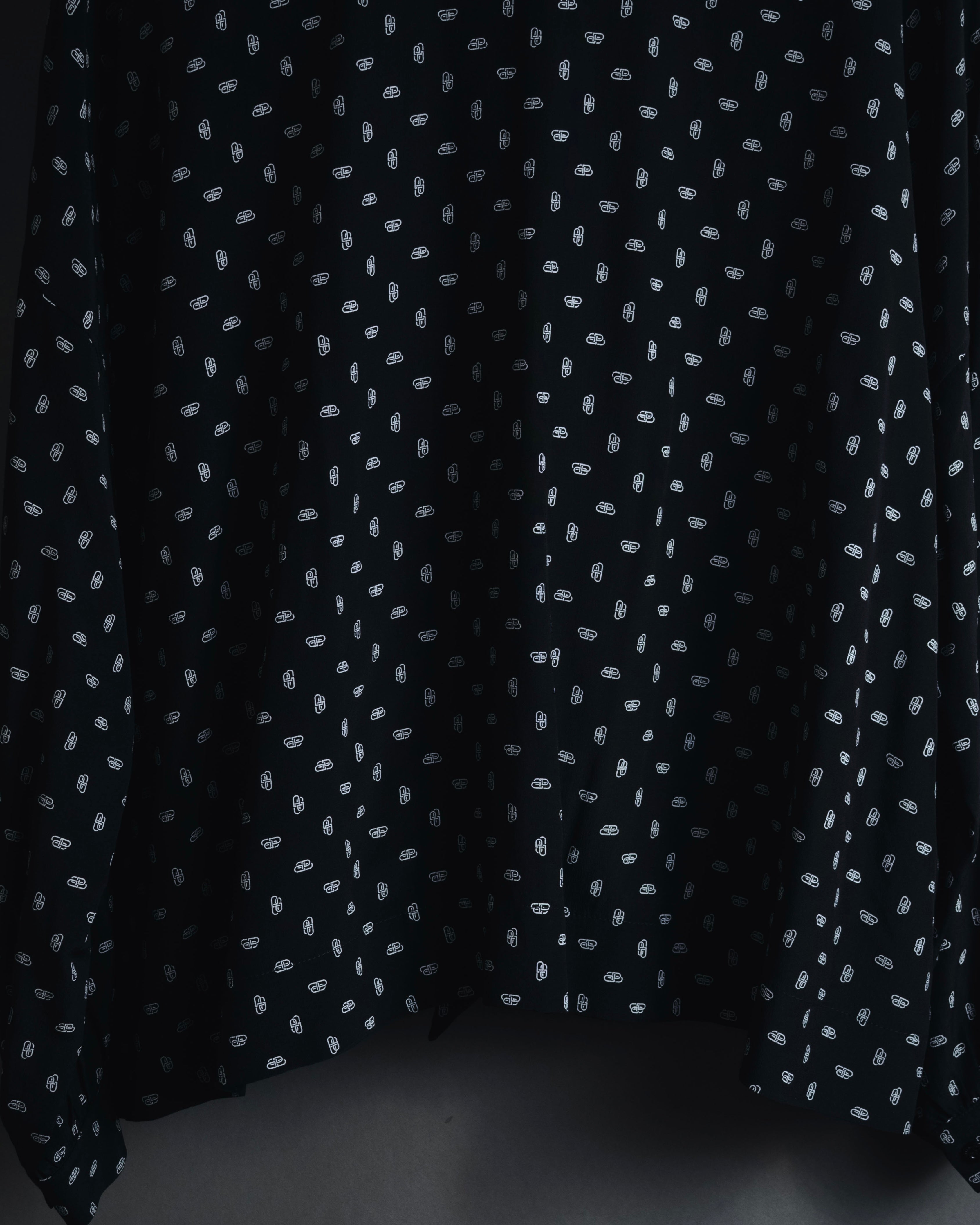 "BALENCIAGA" All-over Logo Bow-Tie Blouse