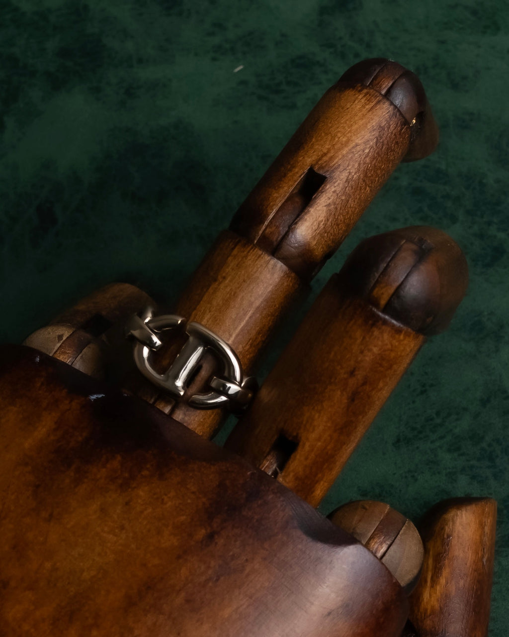 "Christian Dior" CD logo motif silver ring