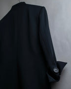 "Christian Dior" Jacquard switching design no-collar jacket