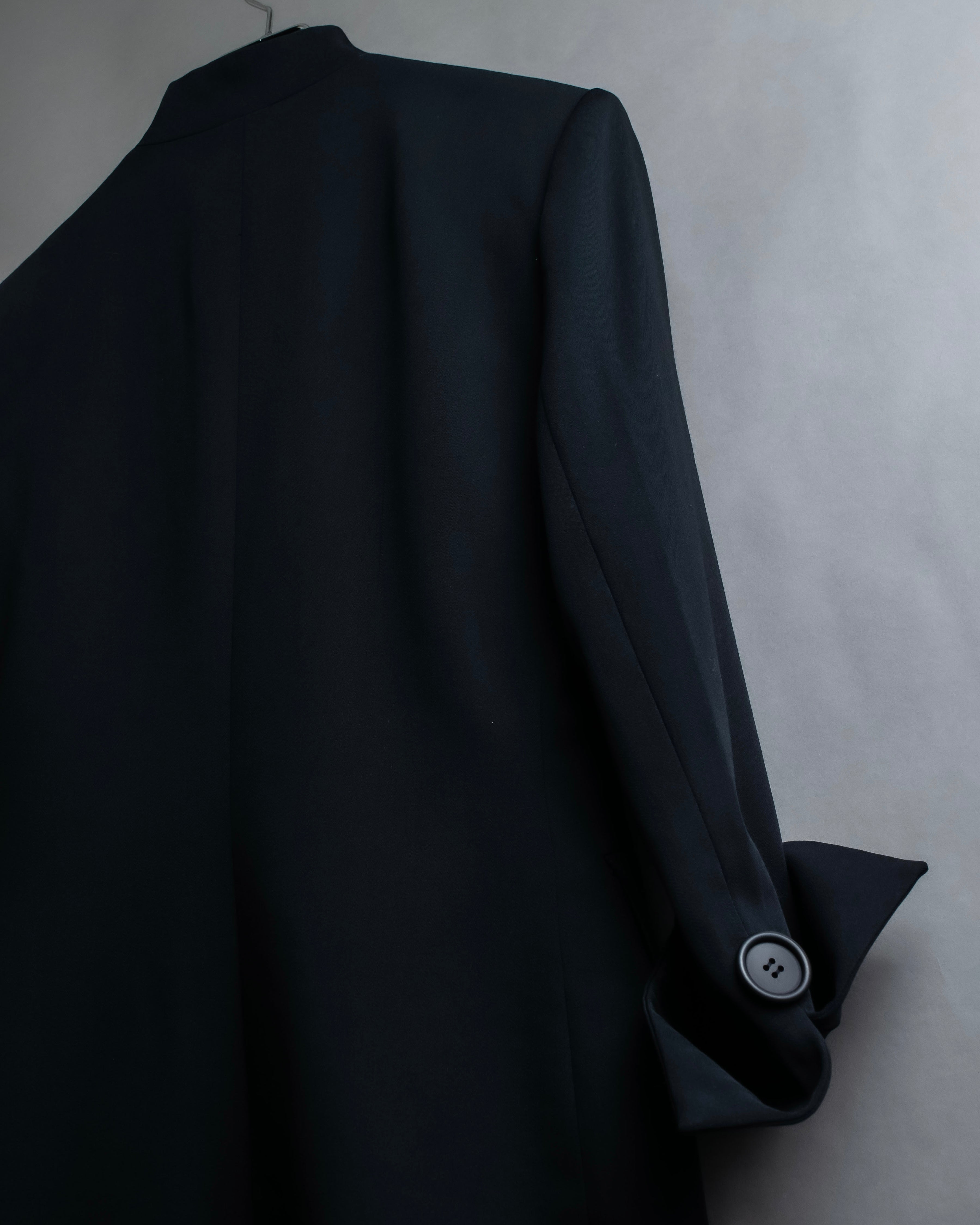 "Christian Dior" Jacquard switching design no-collar jacket