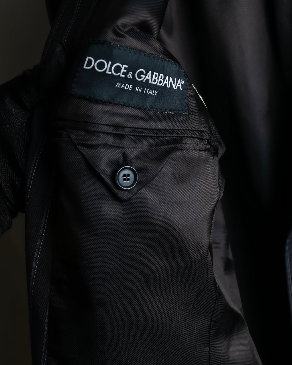 "Dolce & Gabbana" Pinstripe vertical lines emphasized tailored jacket