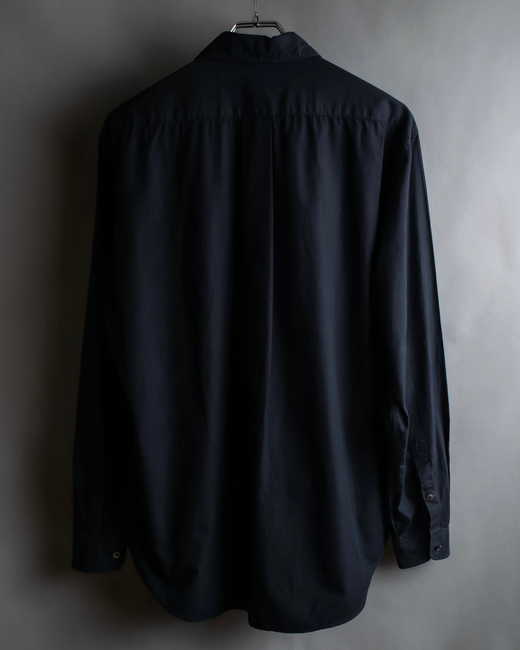 "Yohji Yamamoto COSTUME d’HOMME" Minimal detail cotton poplin black shirt