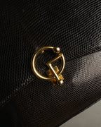 -SPECIAL- “GUCCI” 70’s-80’s lizard embossed flap shoulder bag