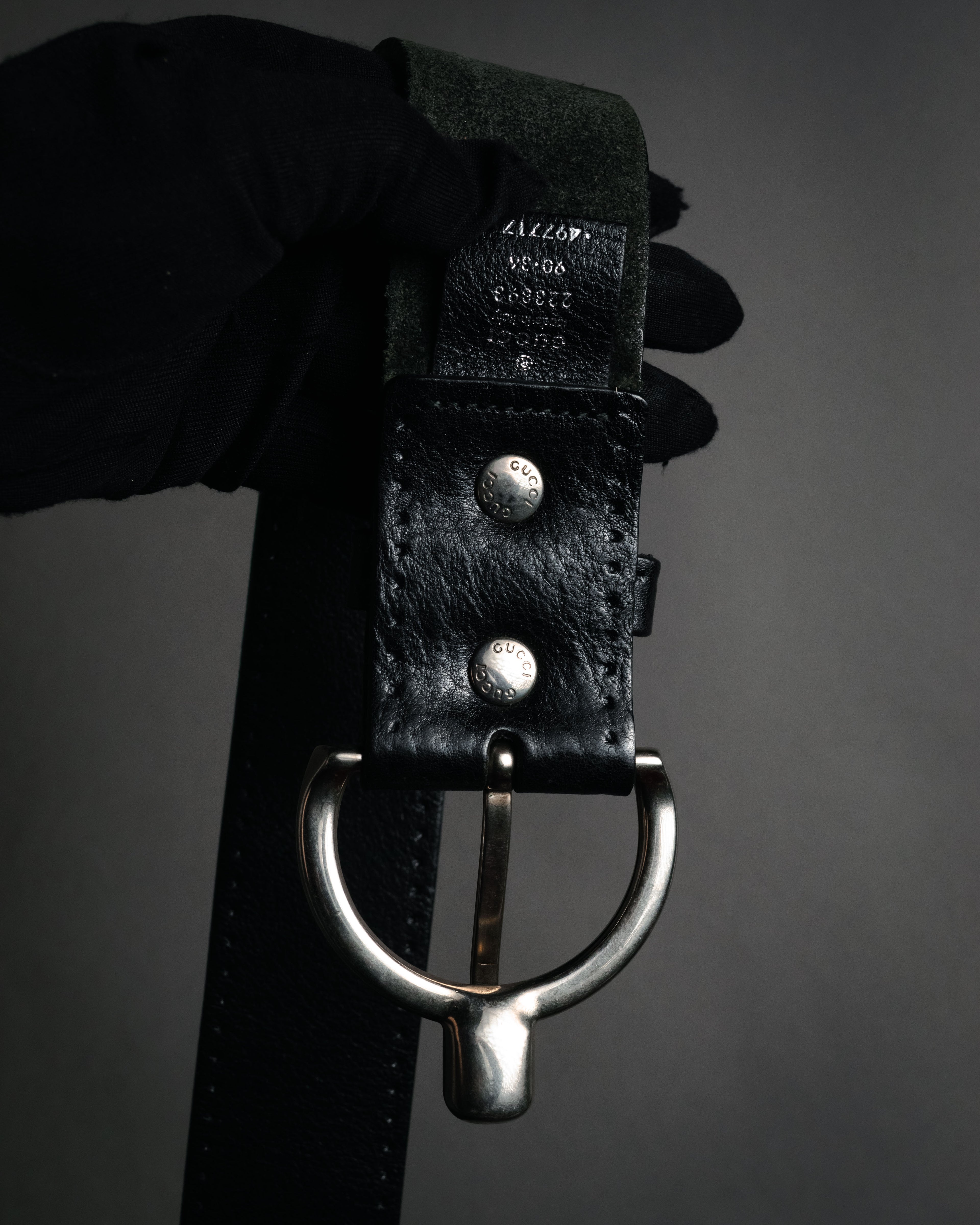 "GUCCI" 90’s-00’s Horsebit buckle leather belt