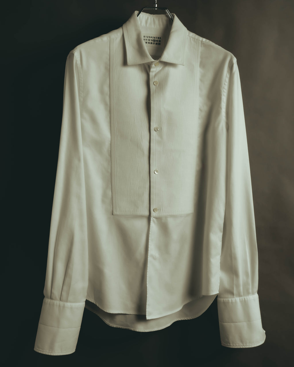 “Maison Martin Margiela” Replica 00’s-10’s Line 14 textured bib white shirt