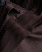 "Filo di Seta" Front pleated design stand-up collar shirt