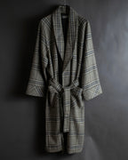 "PIERRE BALMAIN" Glen check belted gown coat