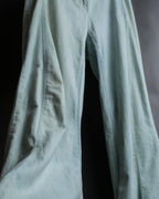 "CHANEL" Coco Mark button detail washed flared denim