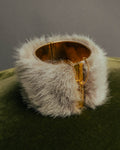 “CELINE” 2010’s Fur covered cuff bracelet