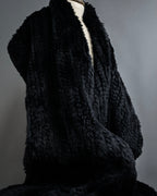 "CHOMBERT" Thick fringe design fur-like long muffler