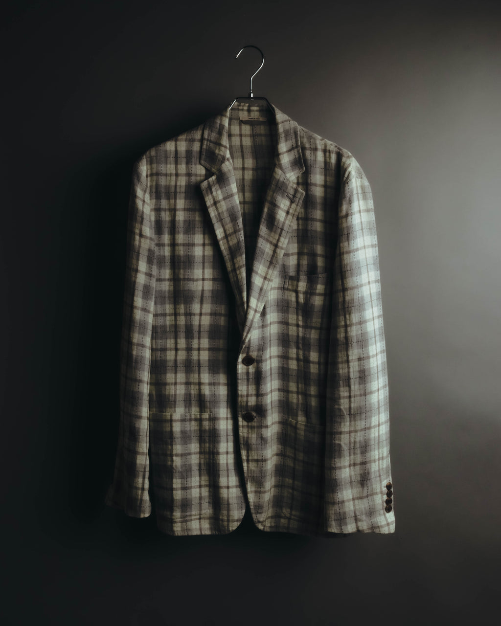 -SPECIAL- "Hermès" 10's Textured linen blend check blazer