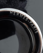 "HERMES" Drum-shaped calf leather scarf ring
