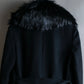 "DIANE VON FURSTENBERG" Fur docking design belted long coat