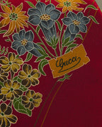"GUCCI" 70's-80's Floral silk scarf tie