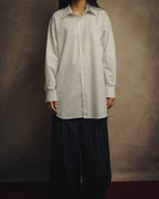 -SPECIAL- “HERMES” 80’s tonal jacquard pinstripe French cuff shirt