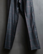 "GUCCI" Glen plaid wool wide tapered slacks